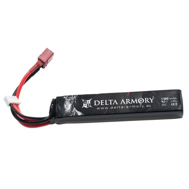 AIRSOFT BATERIJA LIPO 11,1V 1100MAH 20C T-PLUG DELTA ARMORY