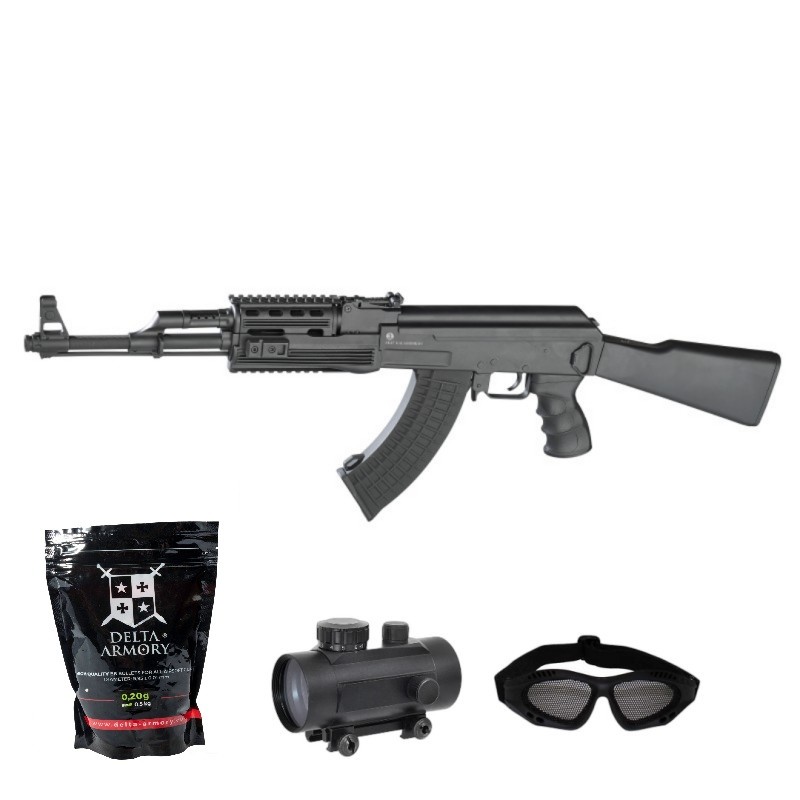 SUPER PAKET! AIRSOFT ELEKTRO PUŠKA KALASHNIKOV AK47 TACTICAL