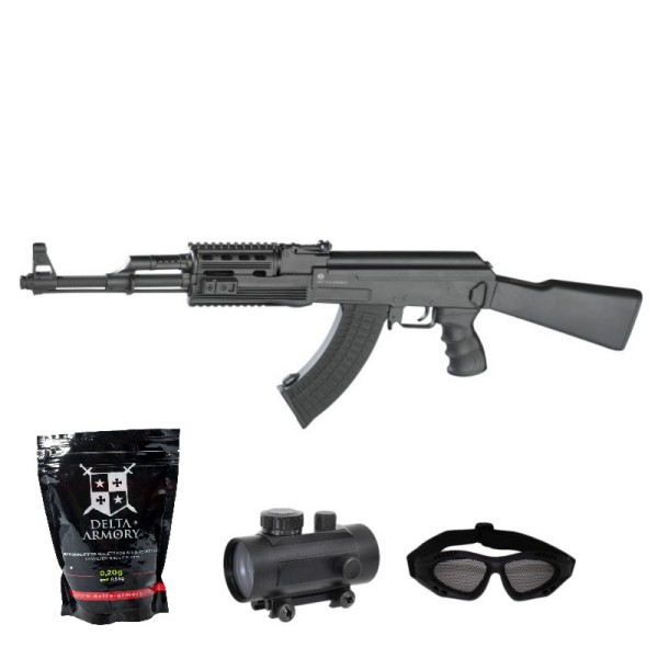 SUPER PAKET! AIRSOFT ELEKTRO PUŠKA KALASHNIKOV AK47 TACTICAL