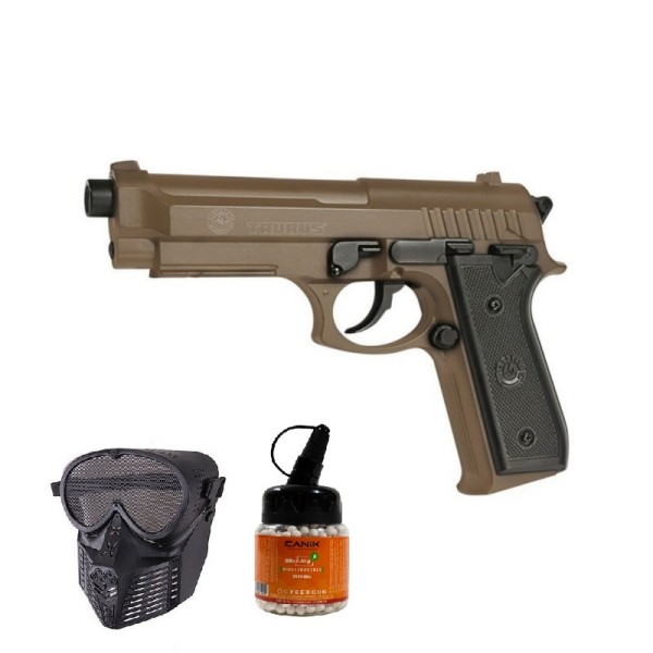 SUPER PAKET! AIRSOFT VZMETNA PIŠTOLA TAURUS PT92 TAN DUAL COLOR