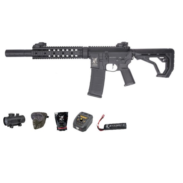 SUPER PAKET! AIRSOFT ELEKTRO PUŠKA DELTA ARMORY M4 AR15 CHARLIE SILENT OPS 9