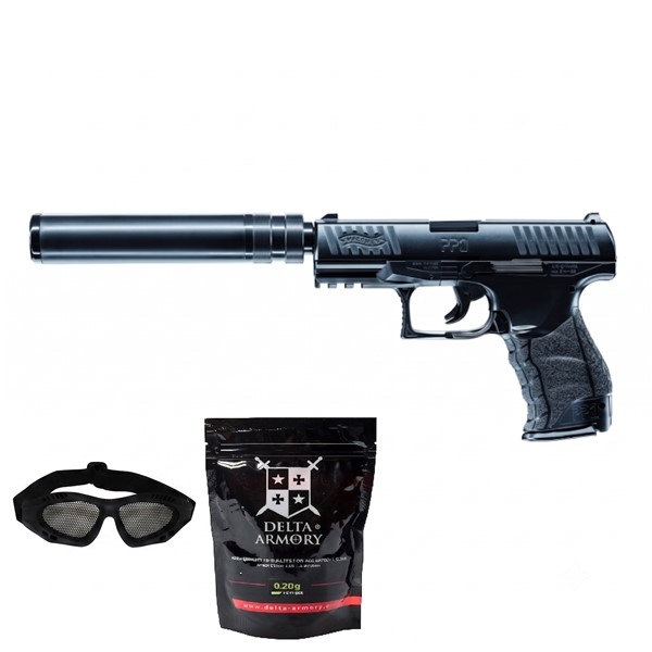 SUPER PAKET! AIRSOFT VZMETNA PIŠTOLA WALTHER PPQ NAVY UMAREX