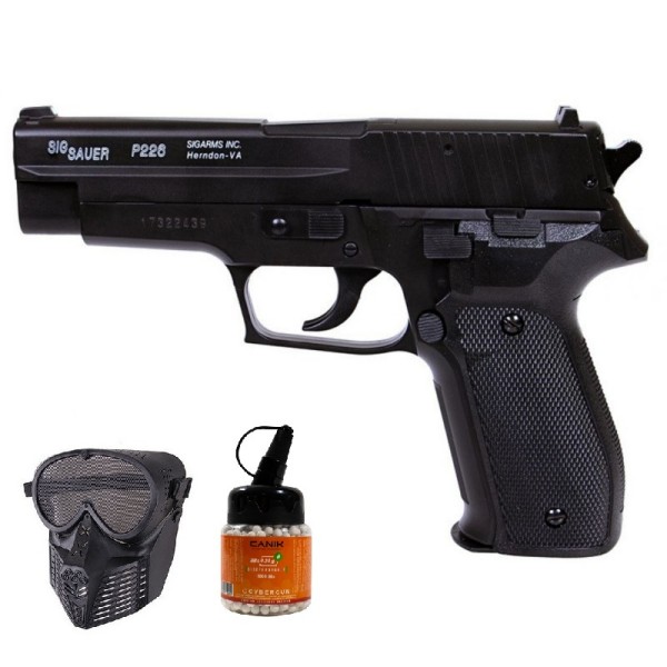 SUPER PAKET! AIRSOFT VZMETNA PIŠTOLA SIG SAUER P226 BLACK TACTICAL