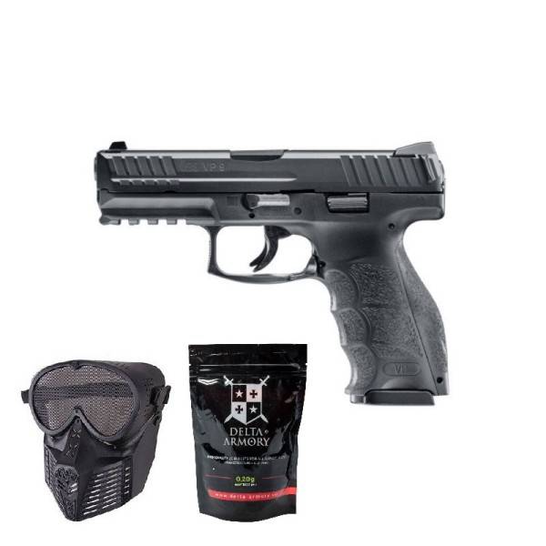 SUPER PAKET! AIRSOFT VZMETNA PIŠTOLA PIŠTOAL HK VP9 METAL UMAREX