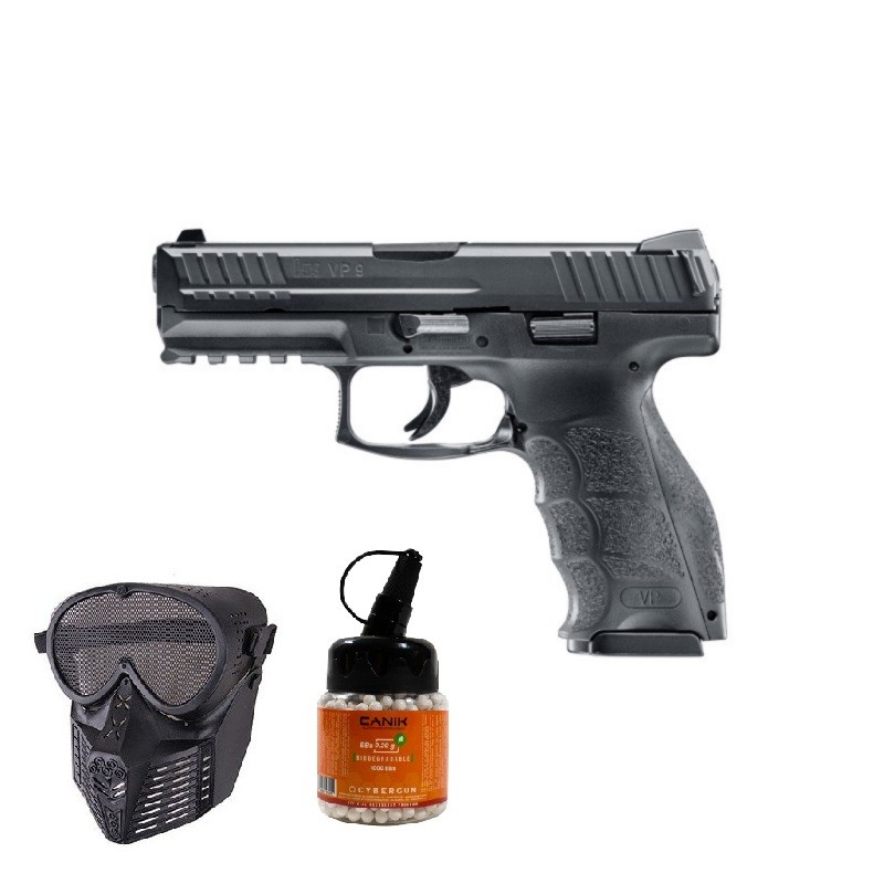 SUPER PAKET! AIRSOFT VZMETNA PIŠTOLA PIŠTOAL HK VP9 METAL UMAREX
