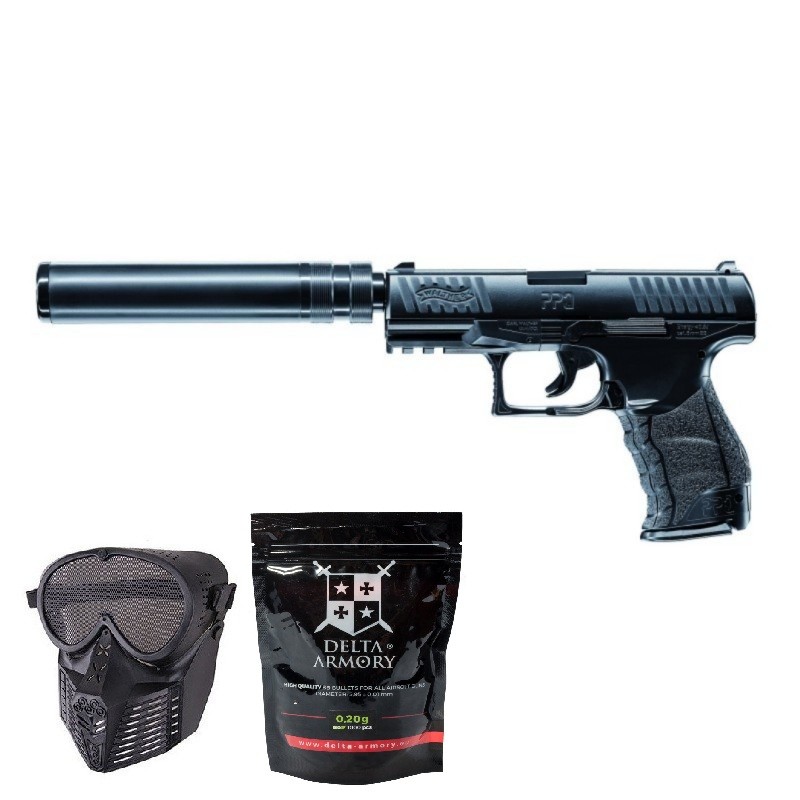 SUPER PAKET! AIRSOFT VZMETNA PIŠTOLA WALTHER PPQ NAVY UMAREX