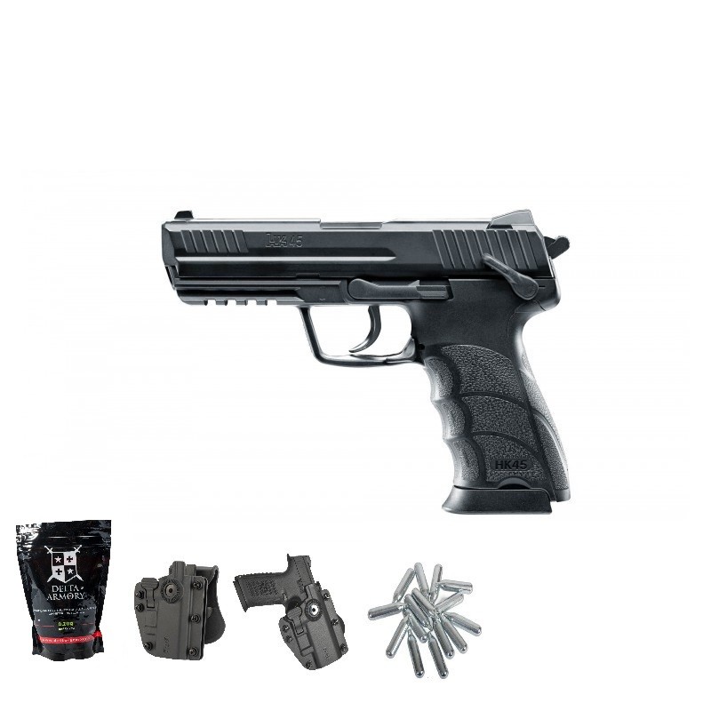 AIRSOFT NETRZAJNA PLINSKA PIŠTOLA HK45 UMAREX CO2 SET