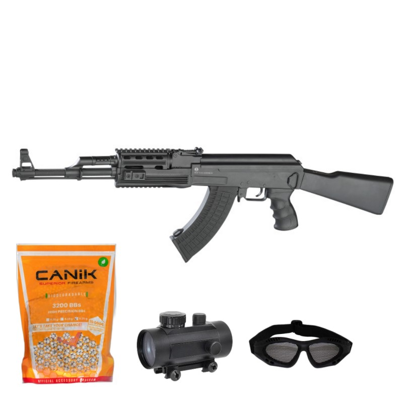 SUPER PAKET! AIRSOFT ELEKTRO PUŠKA KALASHNIKOV AK47 TACTICAL