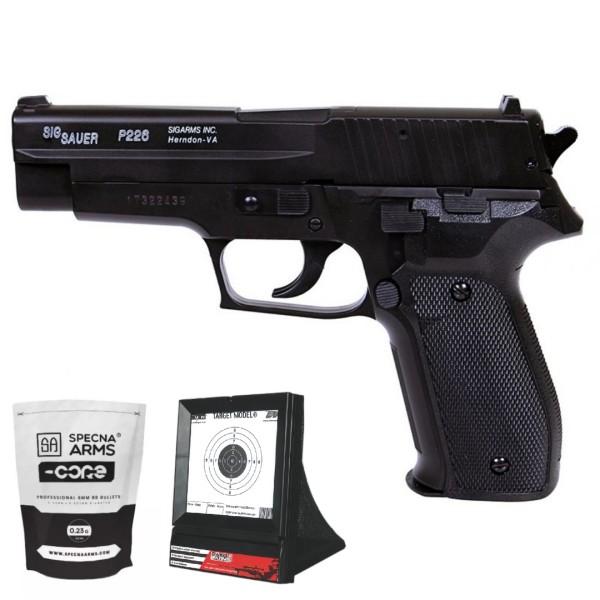 SUPER PAKET! AIRSOFT VZMETNA PIŠTOLA SIG SAUER P226 BLACK TACTICAL