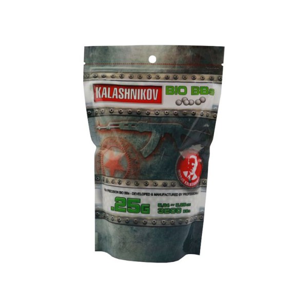 AIRSOFT BB KROGLICE KALASHNIKOV BIO RAZGRADLJIVE 0.25G 3200 PCS